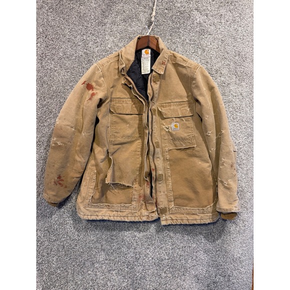Carhartt Jackets & Blazers - Carhartt Jacket Women Medium Brown WC026 CML Distressed Canvas Quilt Lined Coat*